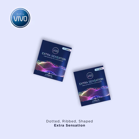 VIVO Kondom Extra Sensation isi 3 Pcs / Bergerigi Sensasi Ekstra