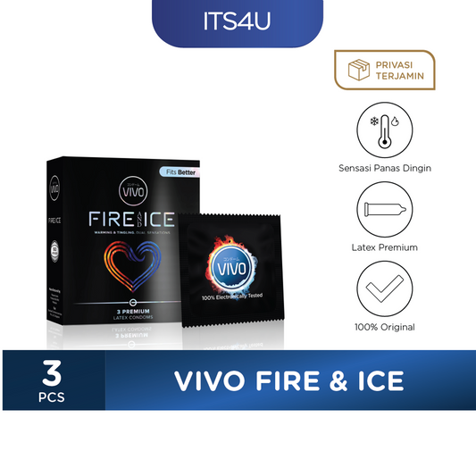 VIVO Fire & Ice Kondom isi 3 Pcs / Sensasi Ekstra Tahan Lebih Lama