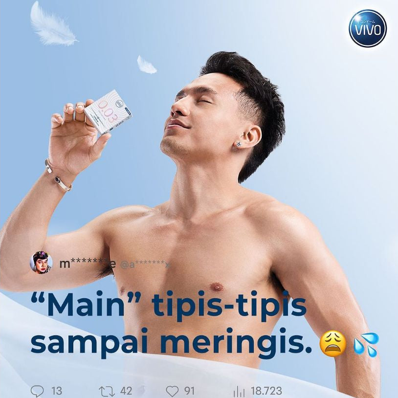 VIVO Kondom 0.03 isi 3 Pcs / Ekstra Tipis Ekstra Aman