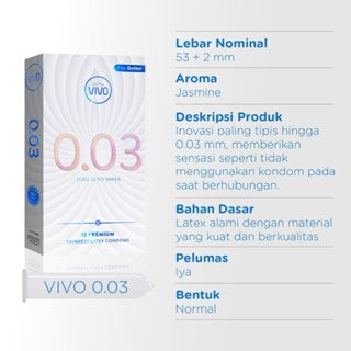 VIVO Kondom 0.03 isi 12 Pcs / Ekstra Tipis Ekstra Aman-3