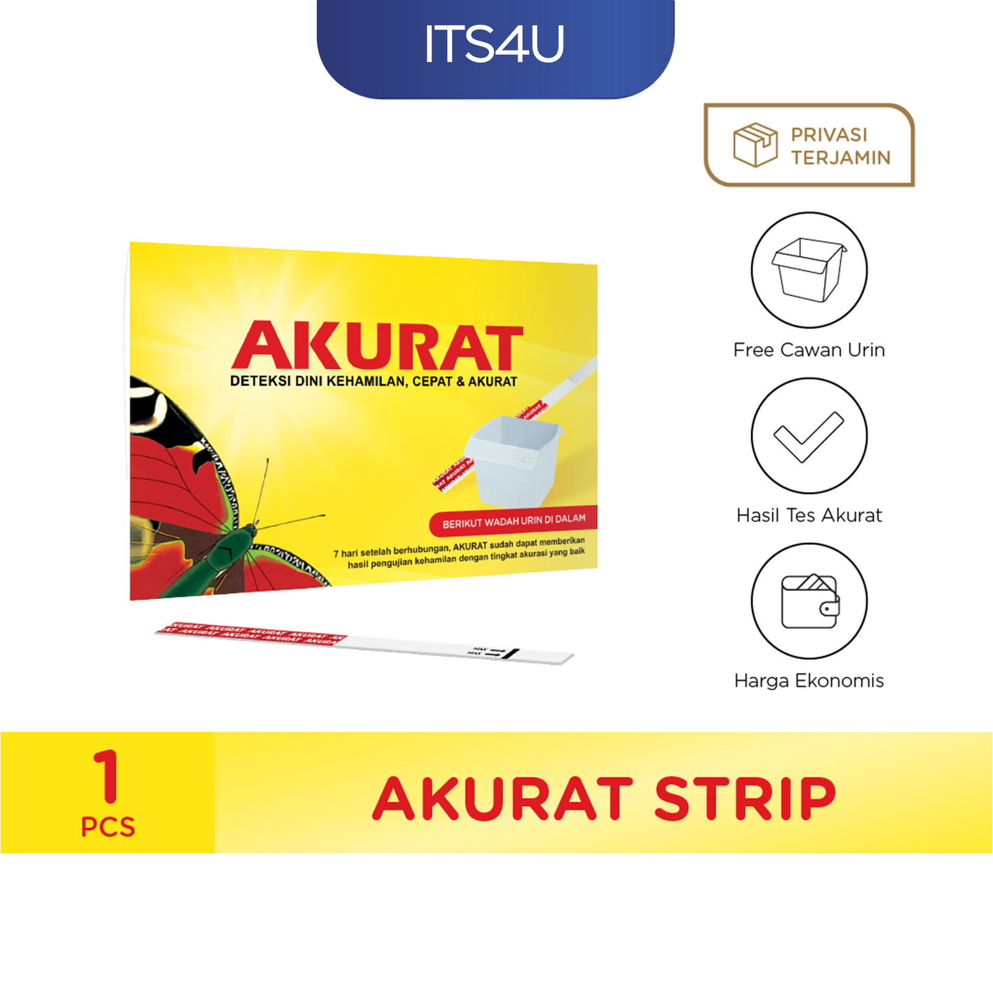 Akurat Strip Test Pack isi 1 Pcs / Alat Tes Kehamilan