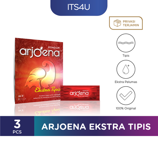 Arjoena Kondom Ekstra Tipis isi 3 Pcs / Ekstra Pelumas dan Aman