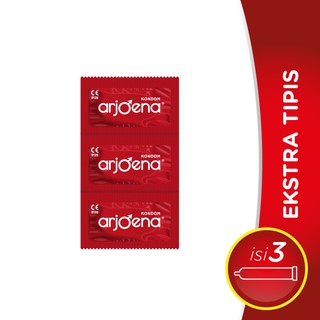 Arjoena Kondom Ekstra Tipis isi 3 Pcs / Ekstra Pelumas dan Aman