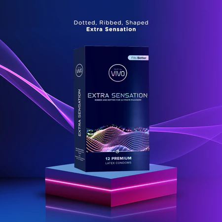 VIVO Kondom Extra Sensation isi 12 Pcs / Bergerigi Sensasi Ekstra
