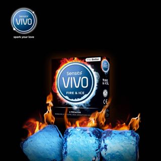 VIVO Fire & Ice Kondom isi 3 Pcs / Sensasi Ekstra Tahan Lebih Lama