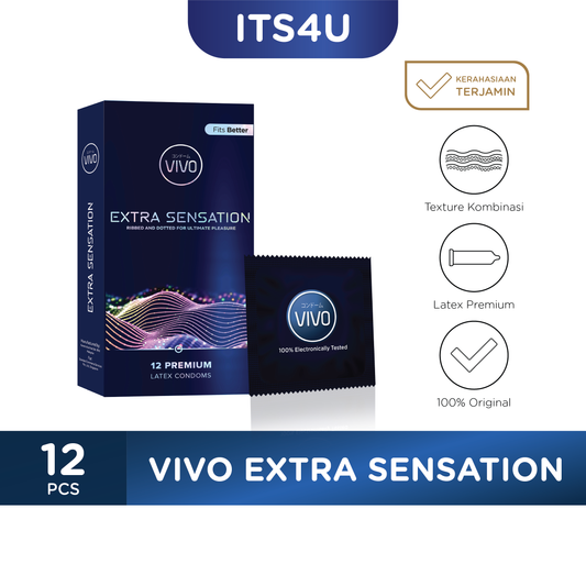 VIVO Kondom Extra Sensation isi 12 Pcs / Bergerigi Sensasi Ekstra
