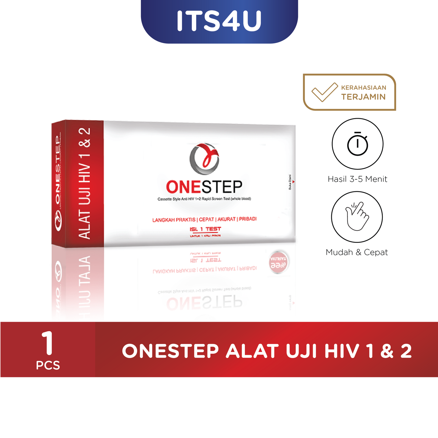 ONESTEP HIV Test isi 1 Pcs / Alat Uji HIV 1 & 2