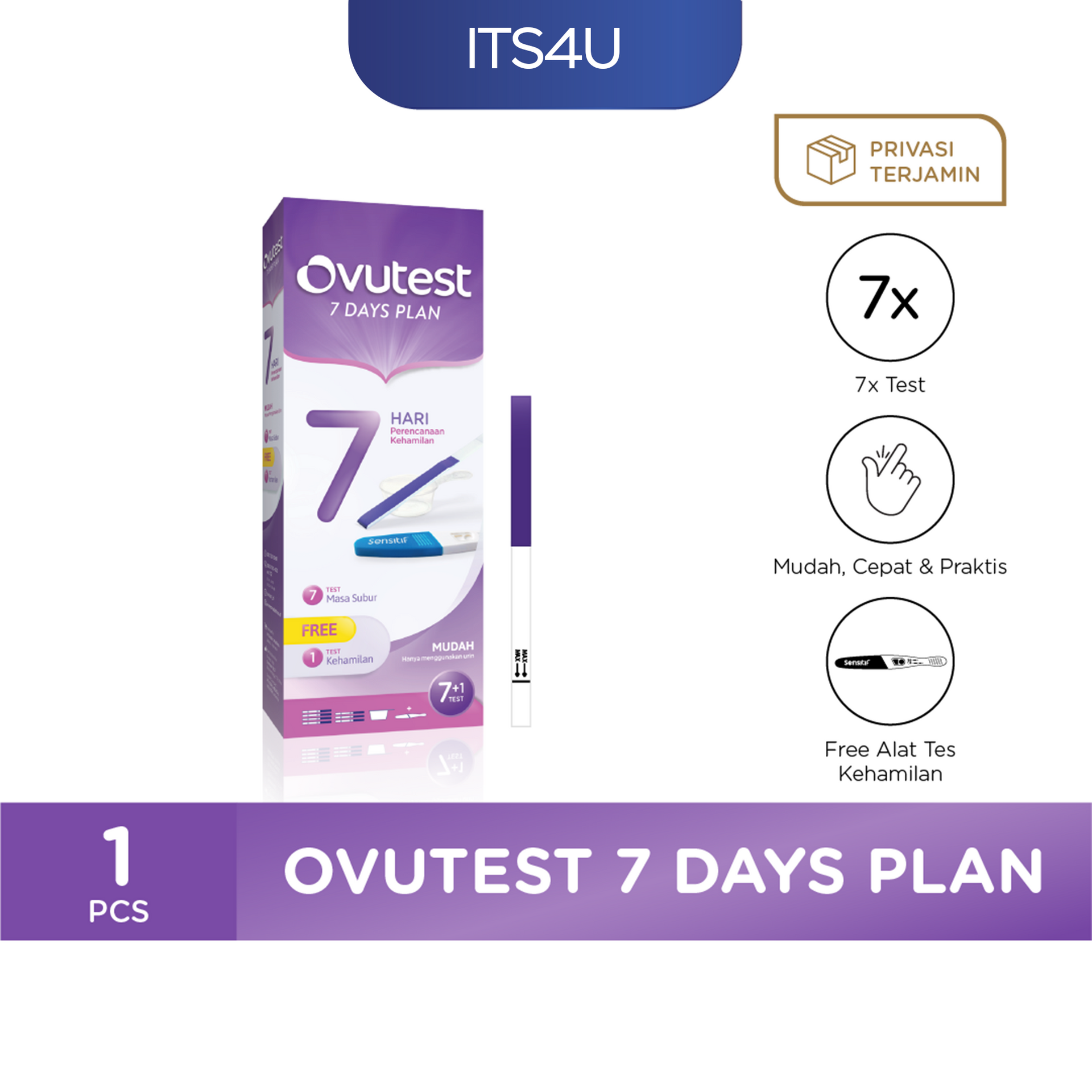 Ovutest 7 Days Plan Isi 1 Pcs / Alat Uji Masa Subur