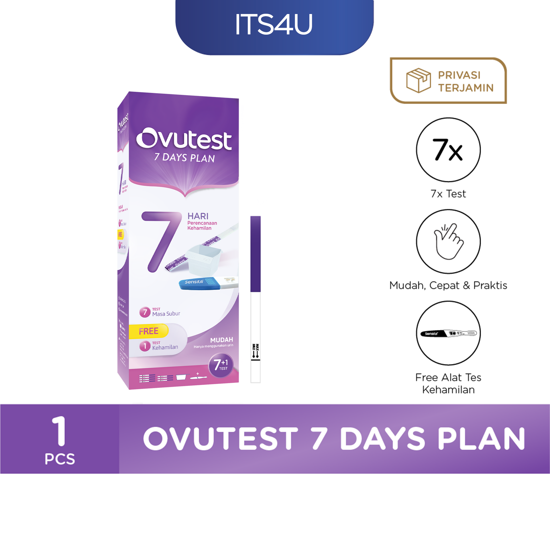 Ovutest 7 Days Plan Isi 1 Pcs / Alat Uji Masa Subur