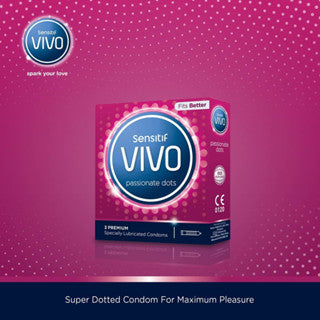 VIVO Kondom Passionate Dots isi 3 Pcs / Tekstur Bintil Sensasi Ekstra-3