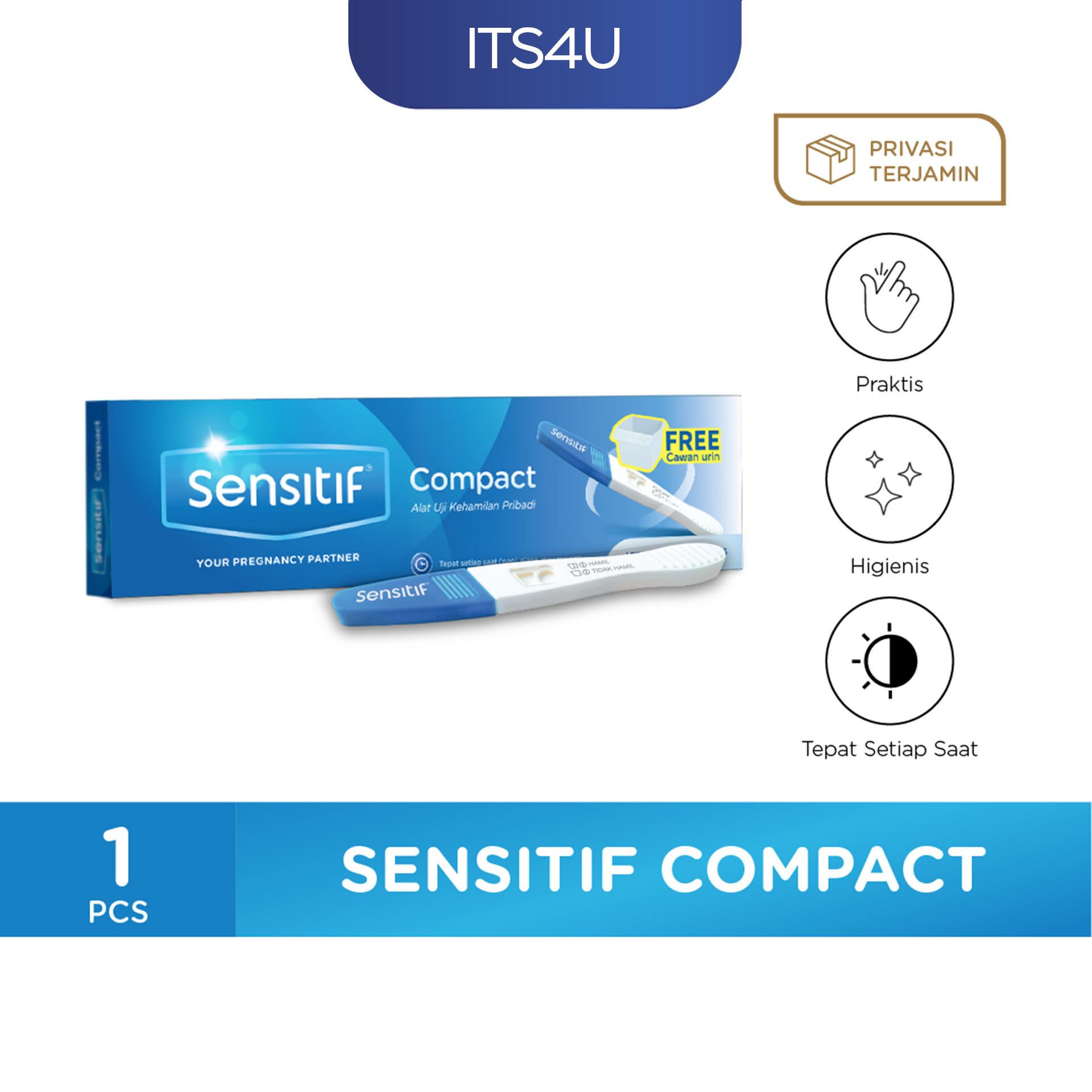 Sensitif Compact Test Pack isi 1 Pcs / Alat Tes Kehamilan