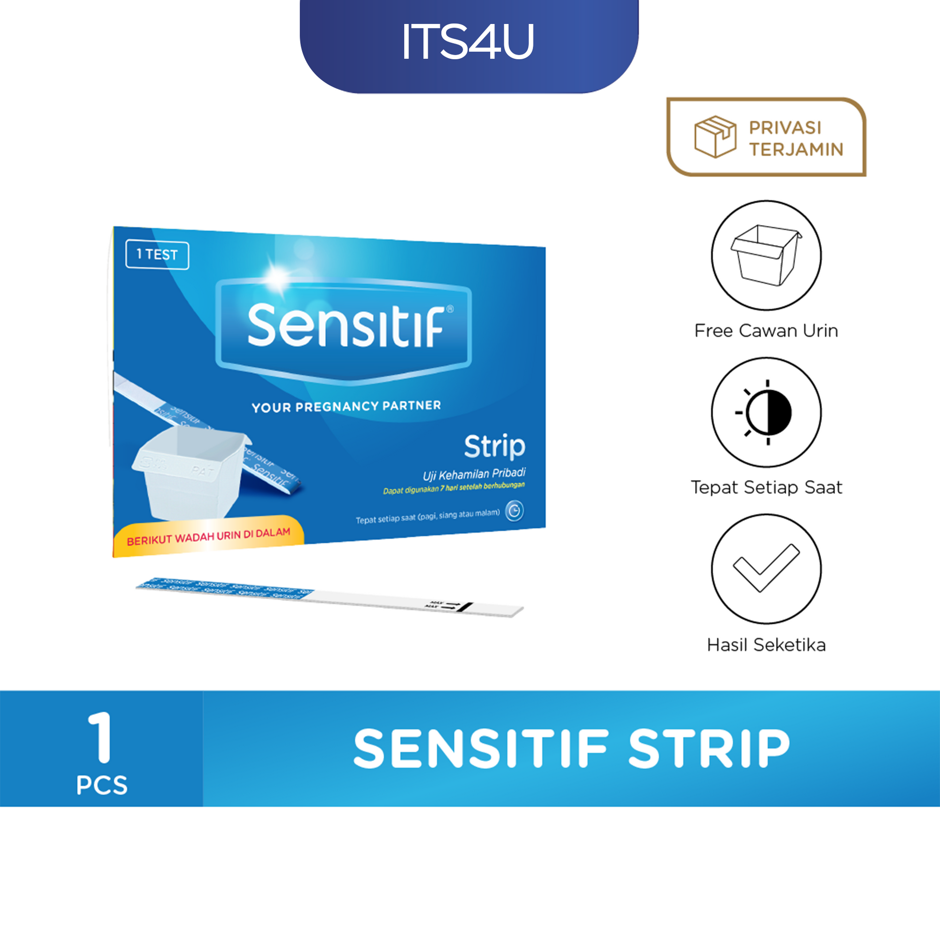 Sensitif Strip Test Pack isi 1 Pcs / Alat Tes Kehamilan