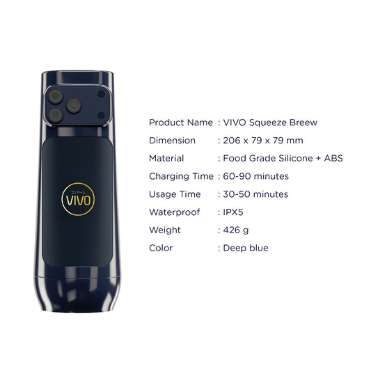 VIVO SQUEEZE BREEW – Personal Wellness Device Free VIVO Bubble Gum Lube 60gr