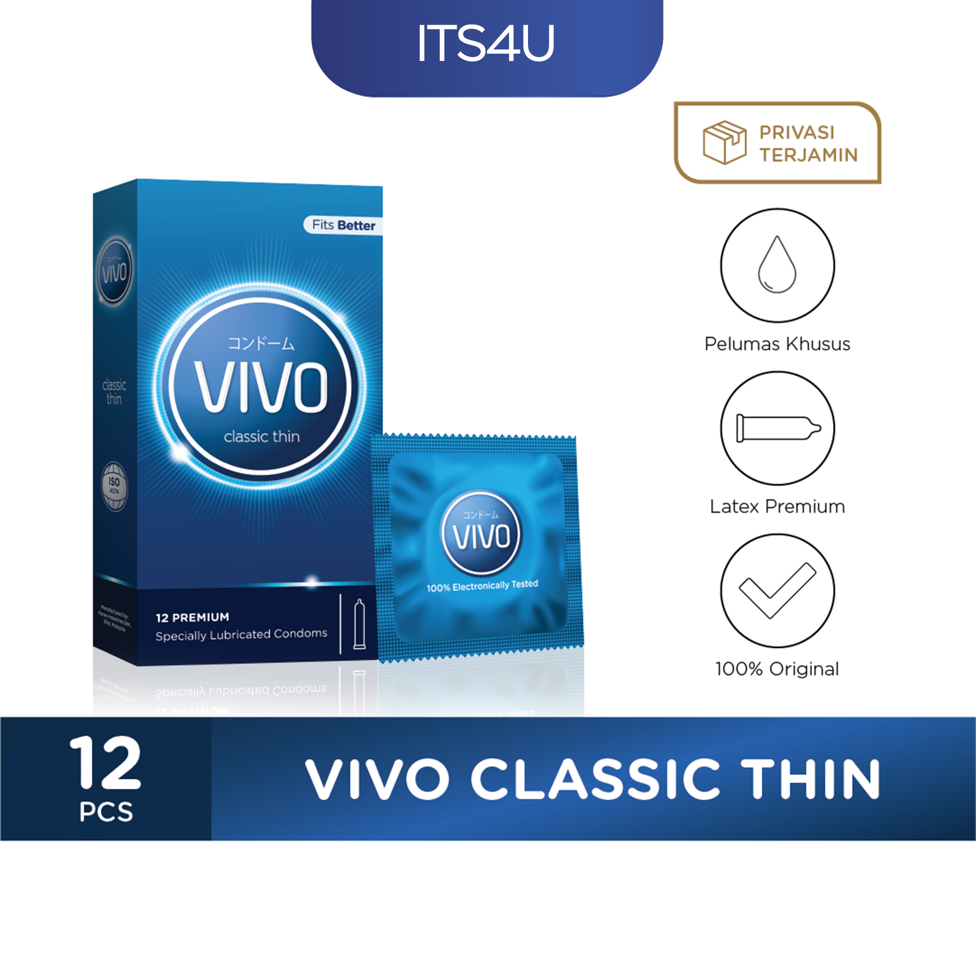 VIVO Kondom Super Safe / Classic Thin isi 12 Pcs / Tipis Ekstra Aman-2