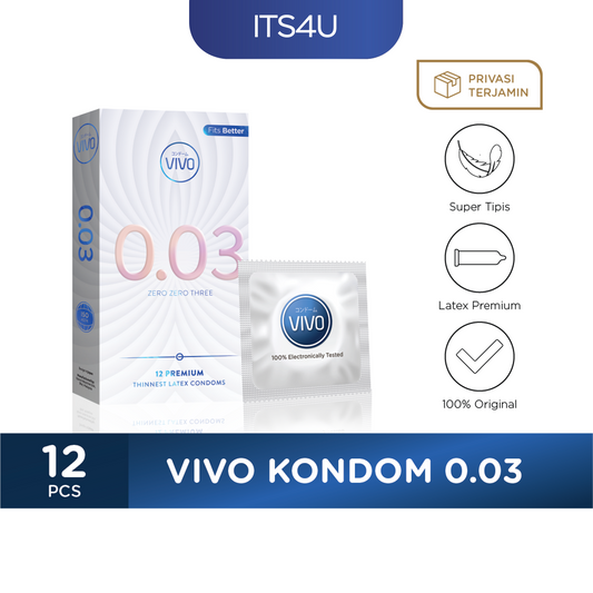 VIVO Kondom 0.03 isi 12 Pcs / Ekstra Tipis Ekstra Aman