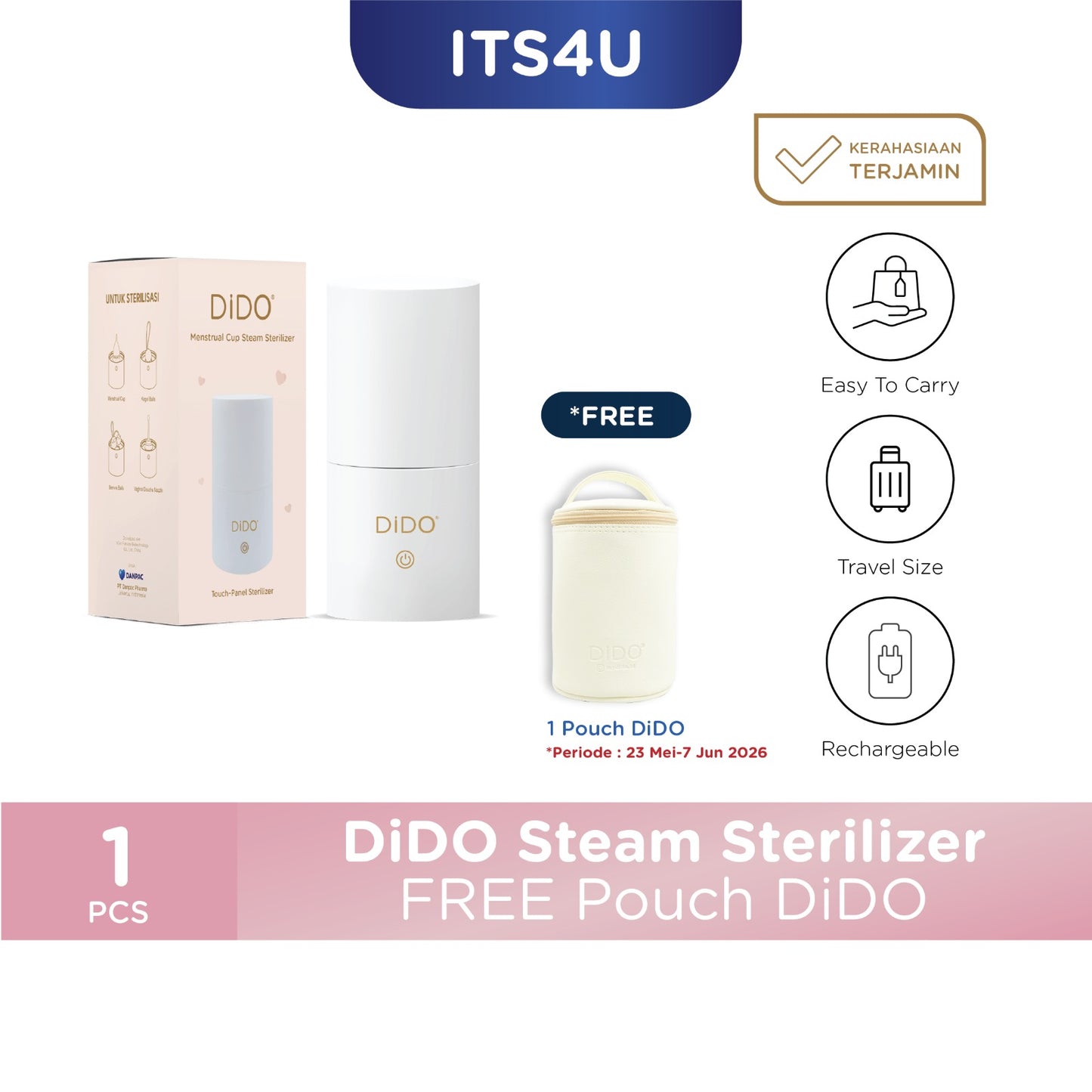 Sterilisasi Uap DIDO M Cup - Cawan Menstruasi