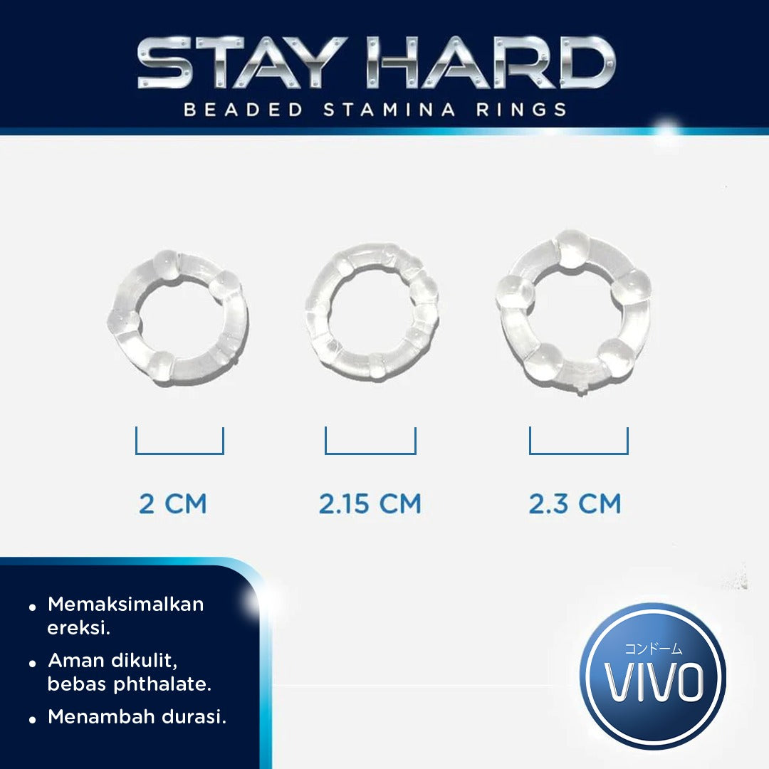 VIVO Stay Hard Beaded Cockring Original Silikon