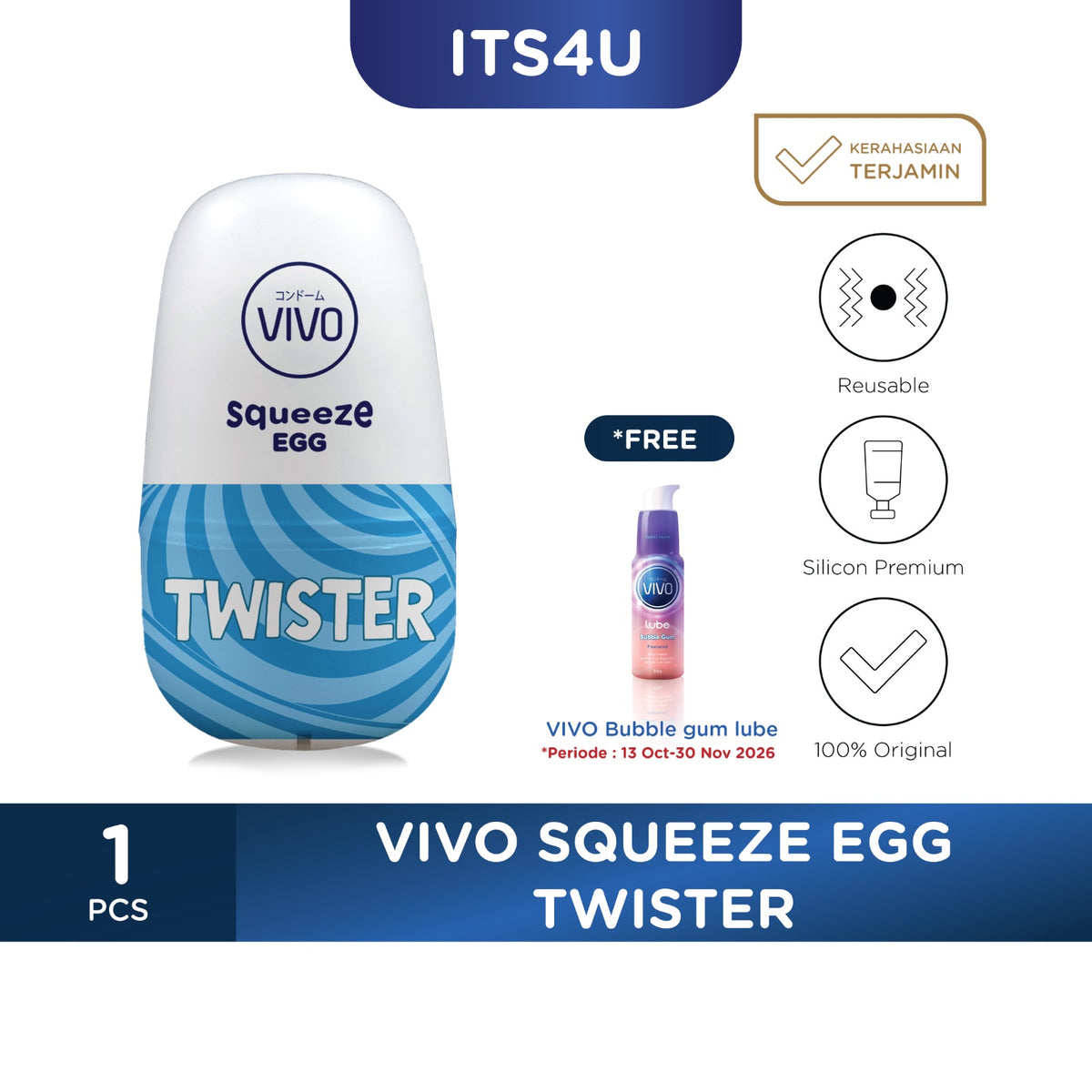 VIVO Squeeze Egg Free VIVO Bubble Gum Lube 60gr