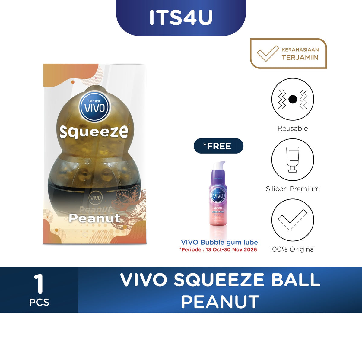 VIVO Squeeze Ball Free VIVO Bubble Gum Lube 60gr