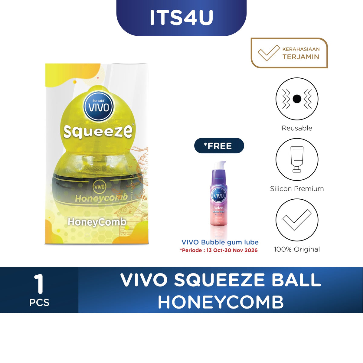VIVO Squeeze Ball Free VIVO Bubble Gum Lube 60gr