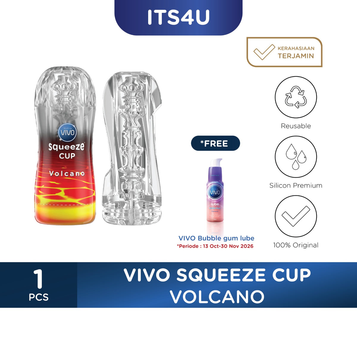 VIVO Squeeze Cup Free VIVO Bubble Gum Lube 60gr