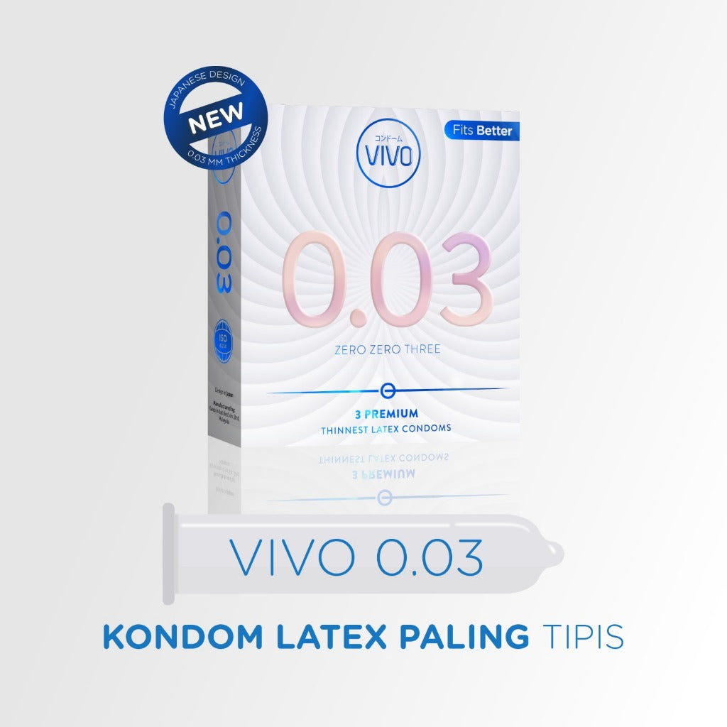 VIVO Kondom 0.03 isi 3 Pcs / Ekstra Tipis Ekstra Aman