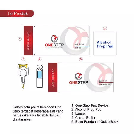 ONESTEP HIV Test isi 1 Pcs / Alat Uji HIV 1 & 2